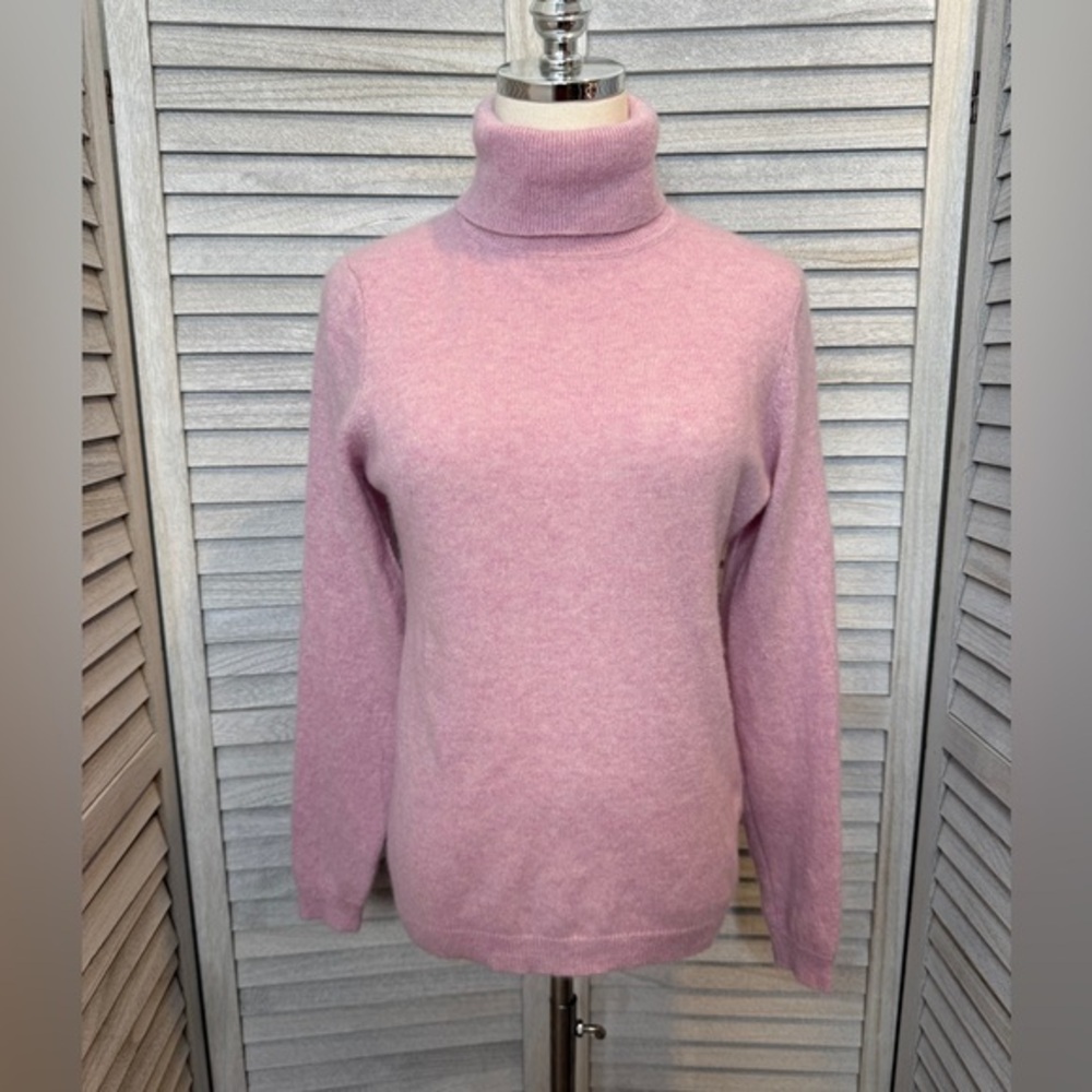 Charter Club Luxury 100% Cashmere Turtle Neck Pink Sweater Women’s Size M